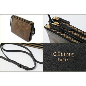 Celine TRIO shoulder python leather BAG Crocodile clutch